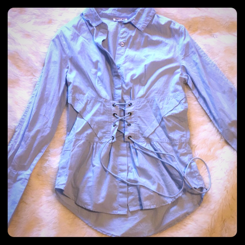 Top with corset style tie waist